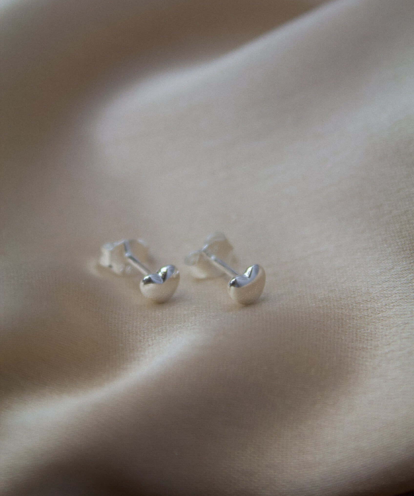 Sterling Silver Heart Studs Earrings - Jewellery Hut