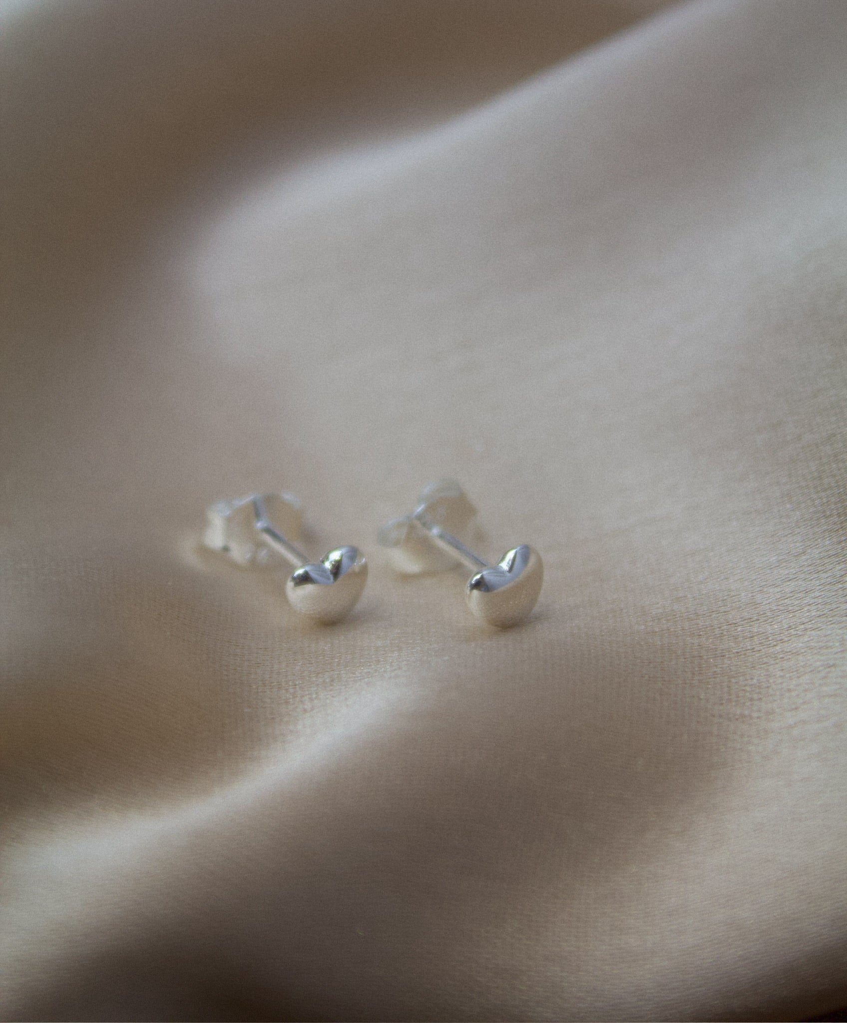 Sterling Silver Heart Studs Earrings - Jewellery Hut
