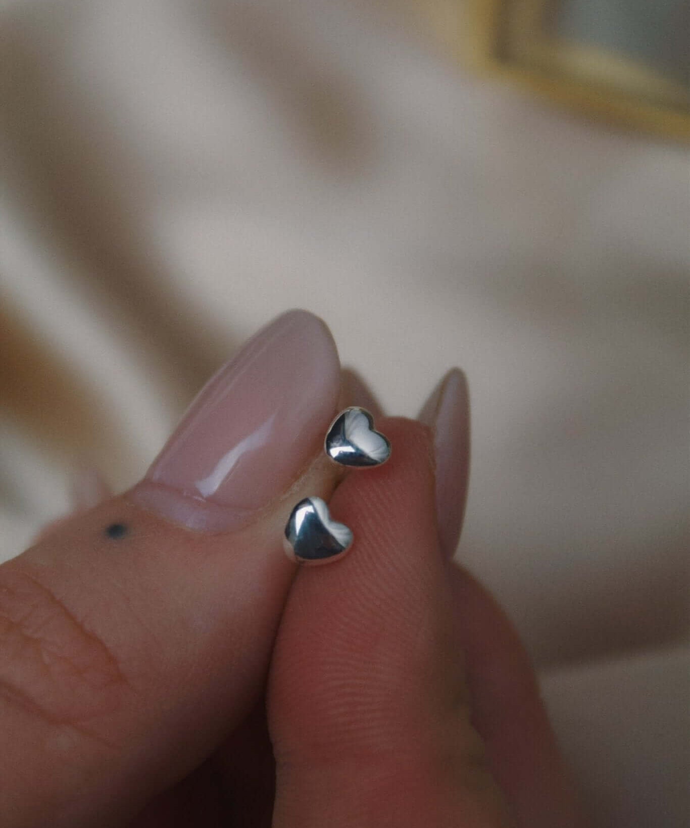 Sterling Silver Heart Studs Earrings - Jewellery Hut