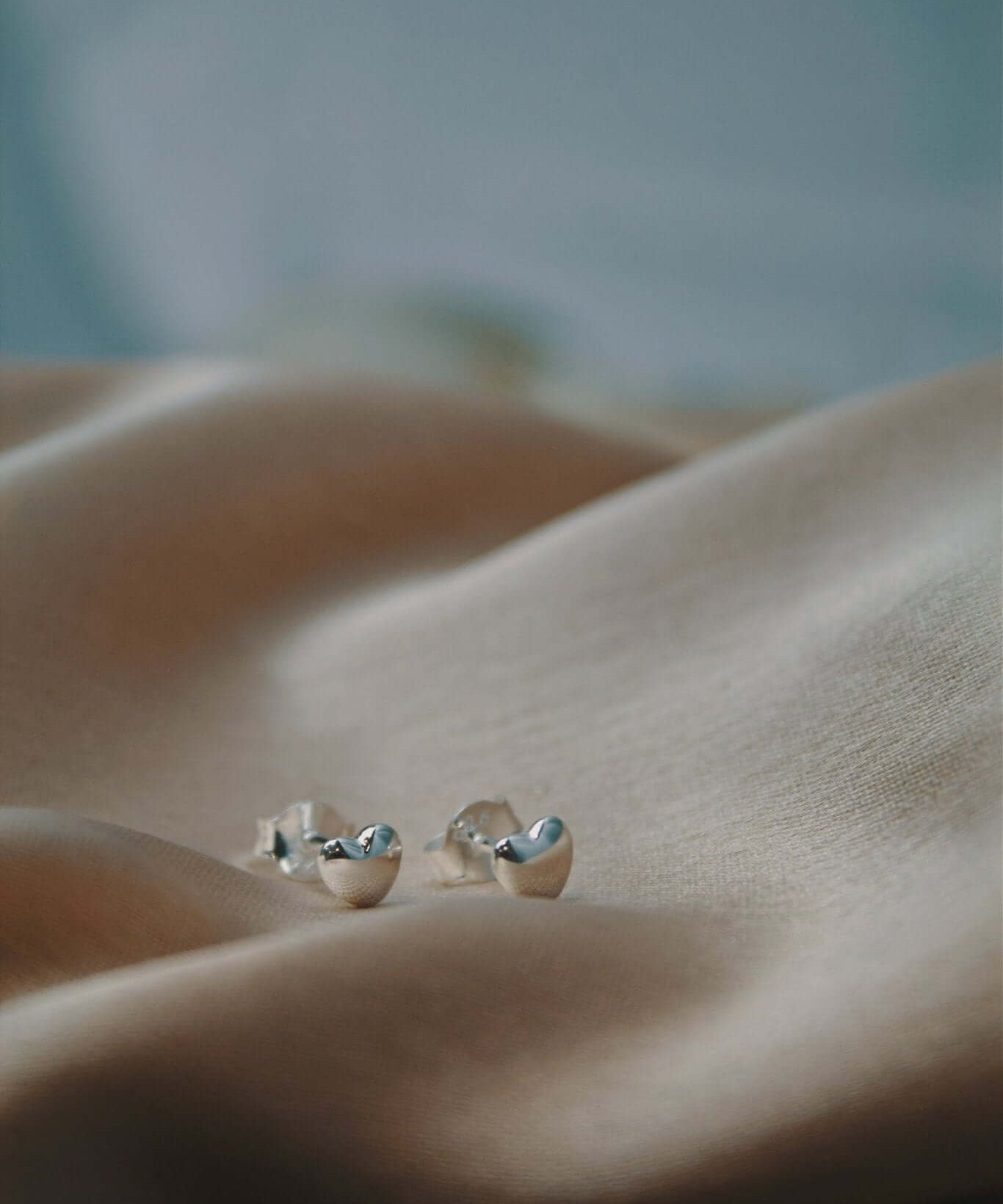 Sterling Silver Heart Studs Earrings - Jewellery Hut