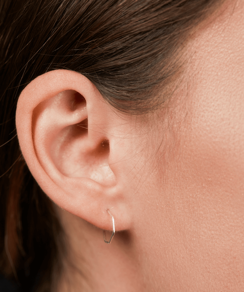 Sterling Silver Hexagon Hoops - Jewellery Hut