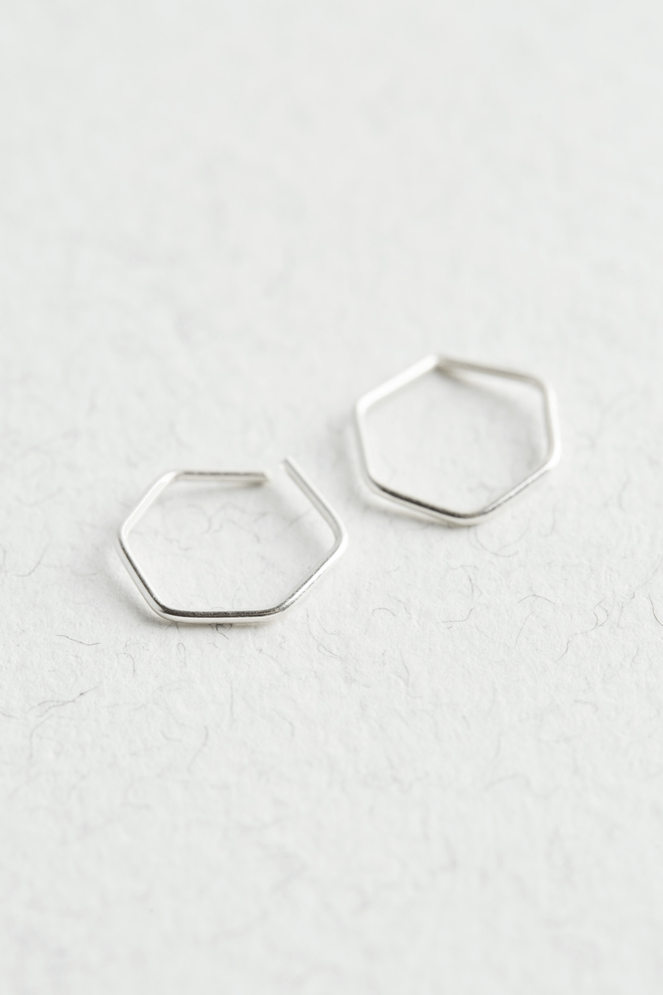 Sterling Silver Hexagon Hoops - Jewellery Hut