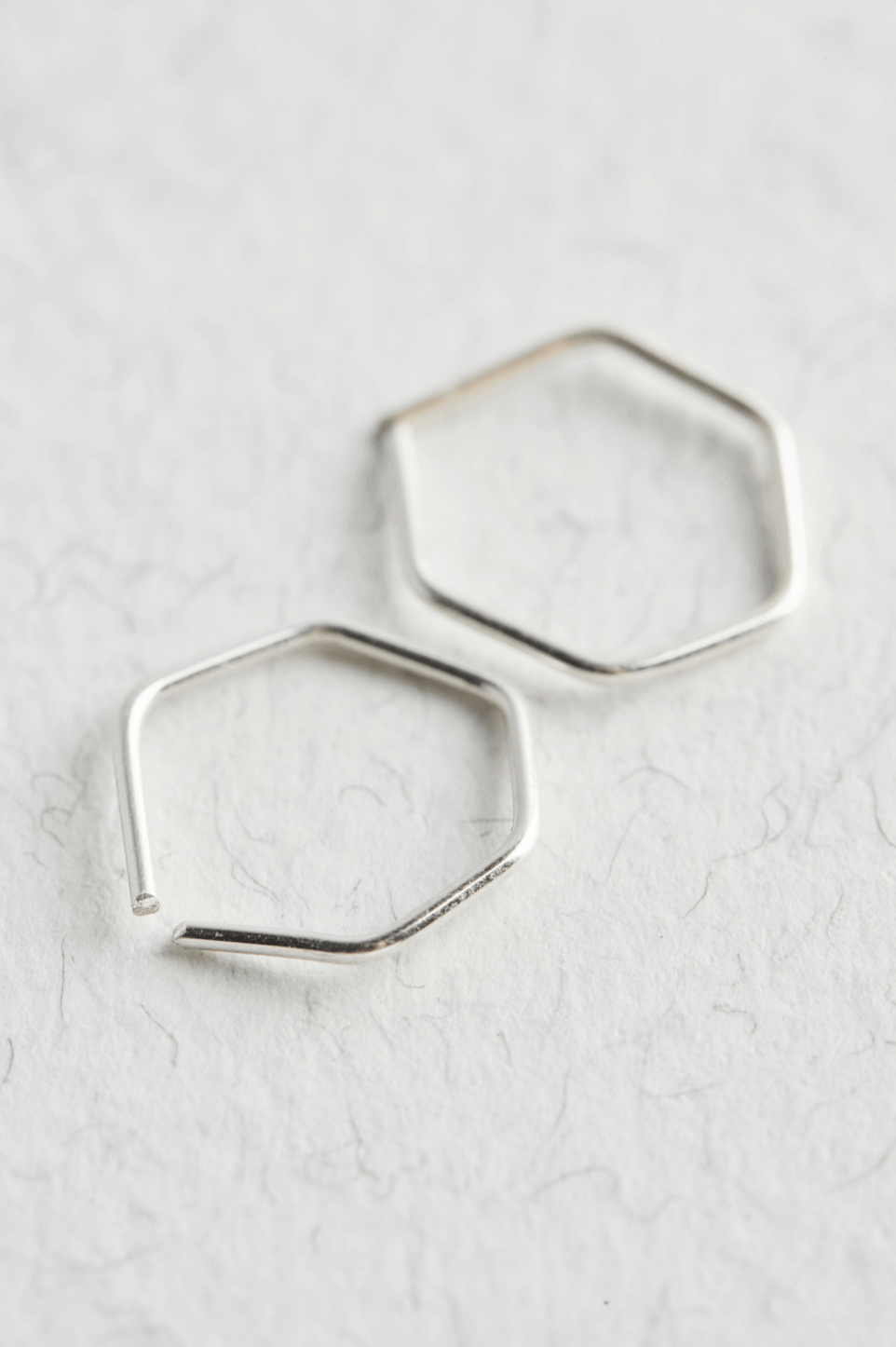 Sterling Silver Hexagon Hoops - Jewellery Hut