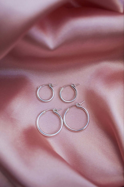 Sterling Silver Hinged Hoop Earrings - Jewellery Hut