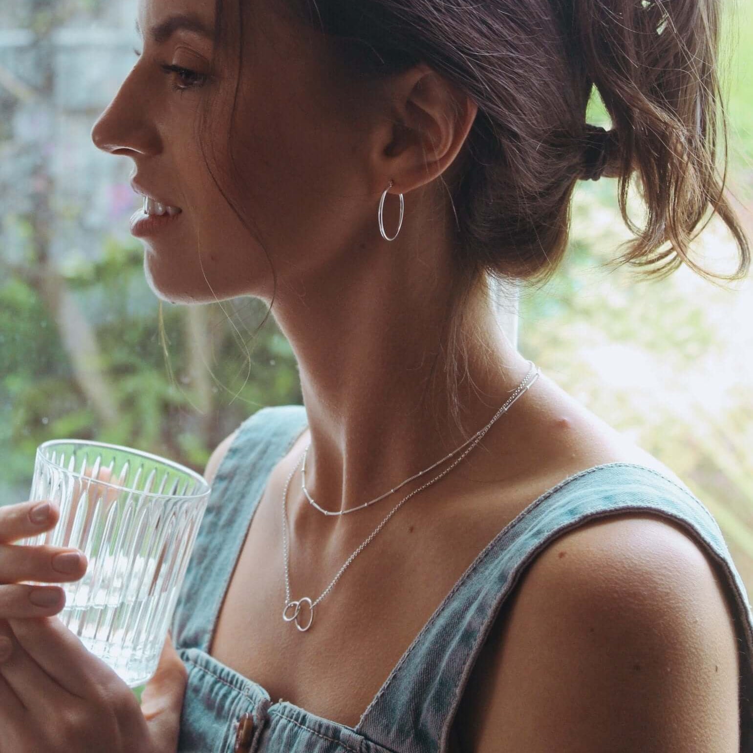 Sterling Silver Interlocking Rings Necklace - Jewellery Hut