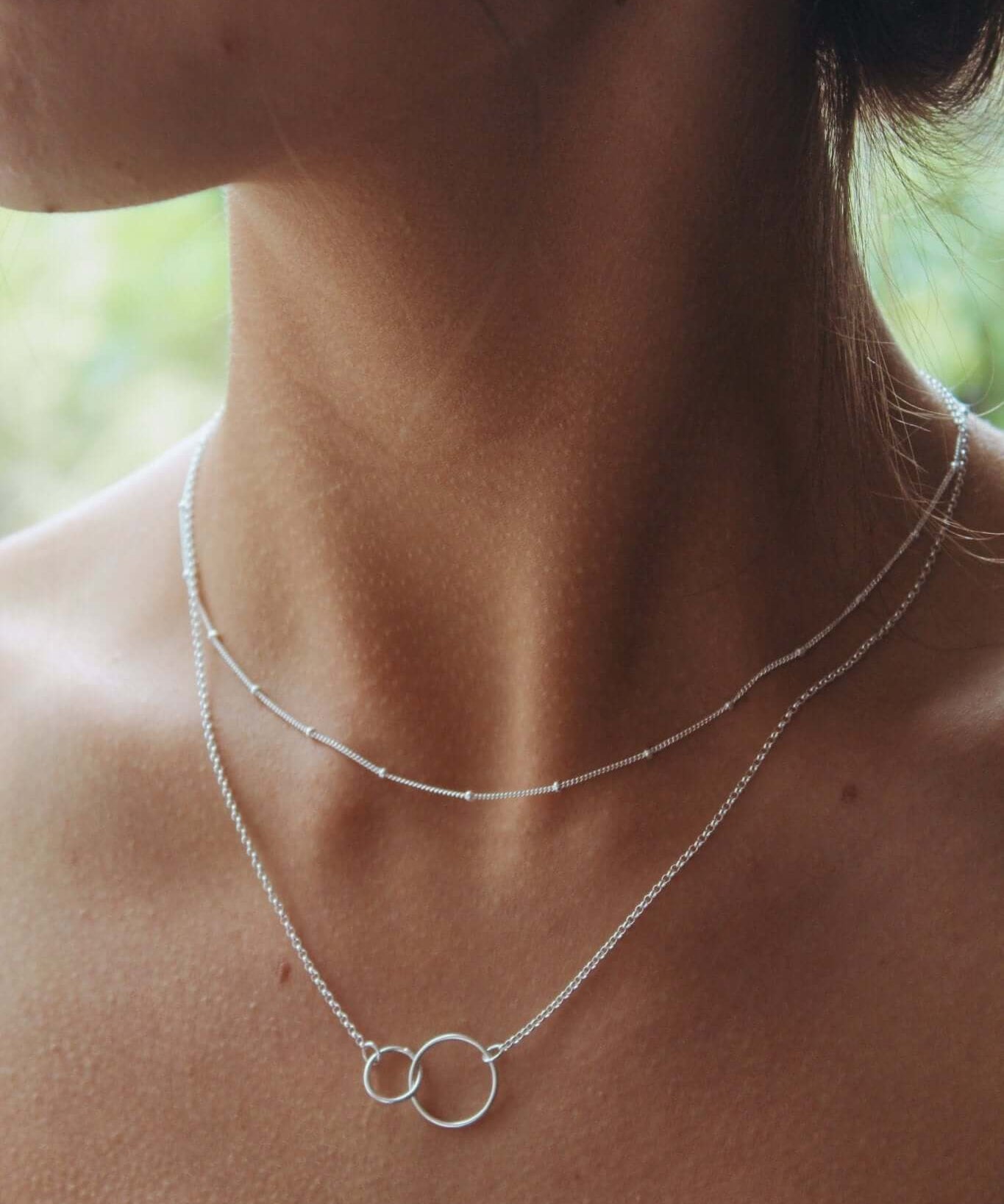 Sterling Silver Interlocking Rings Necklace - Jewellery Hut