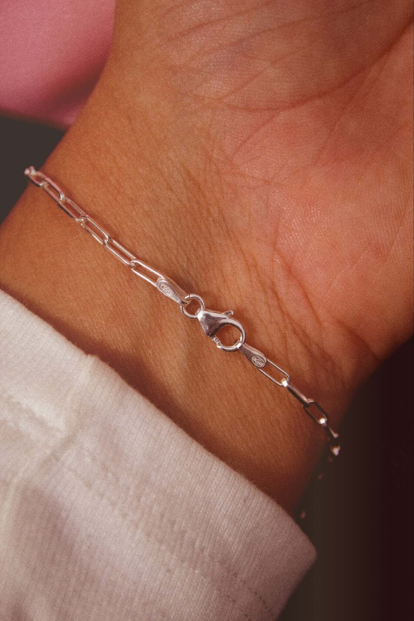 Sterling Silver Paper Clip Chain Bracelet - Jewellery Hut