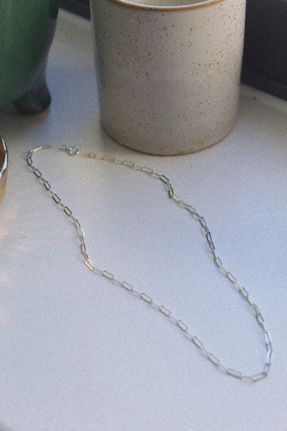 Sterling Silver Paperclip Chain Necklace - Jewellery Hut