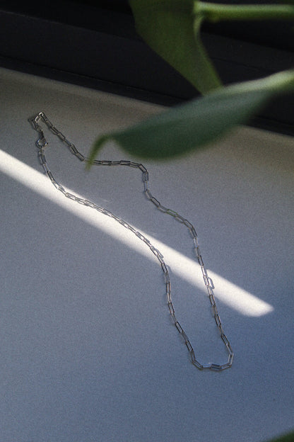 Sterling Silver Paperclip Chain Necklace - Jewellery Hut