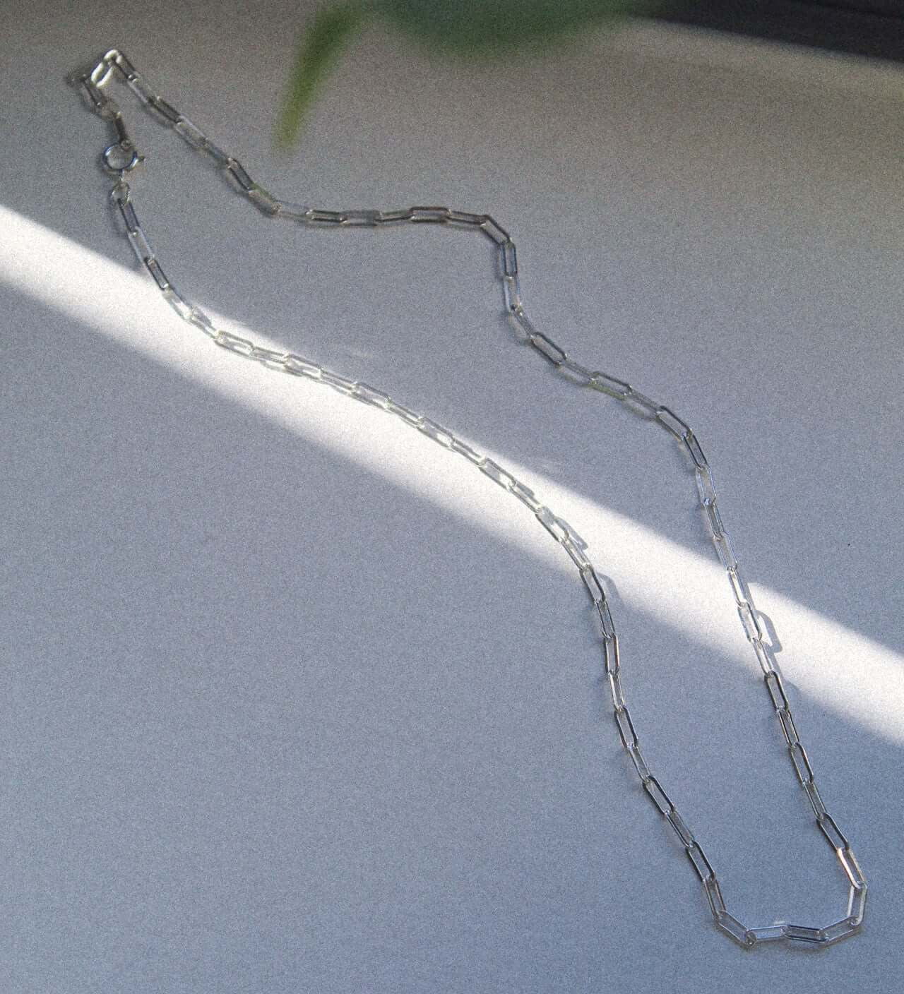 Sterling Silver Paperclip Chain Necklace - Jewellery Hut