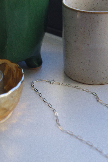 Sterling Silver Paperclip Chain Necklace - Jewellery Hut