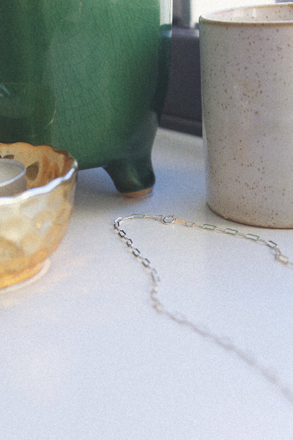 Sterling Silver Paperclip Chain Necklace - Jewellery Hut