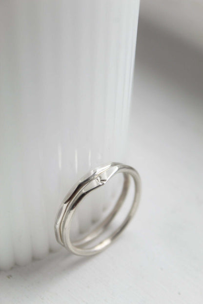 Sterling Silver Signet & Stacking Ring Set - Jewellery Hut