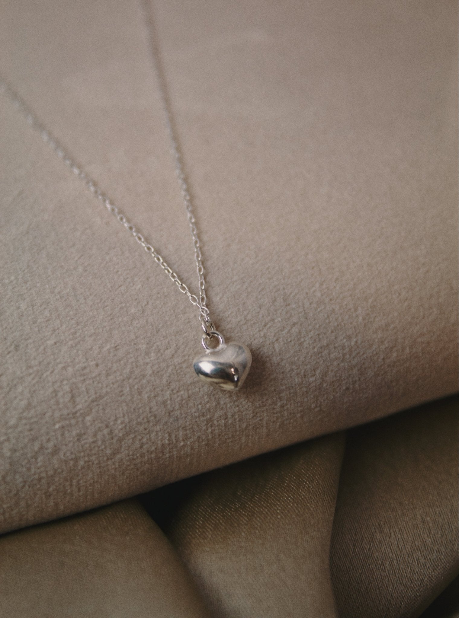 Sterling Silver Solid Heart Necklace - Jewellery Hut