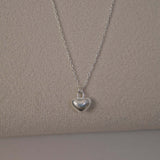 Sterling Silver Solid Heart Necklace - Jewellery Hut