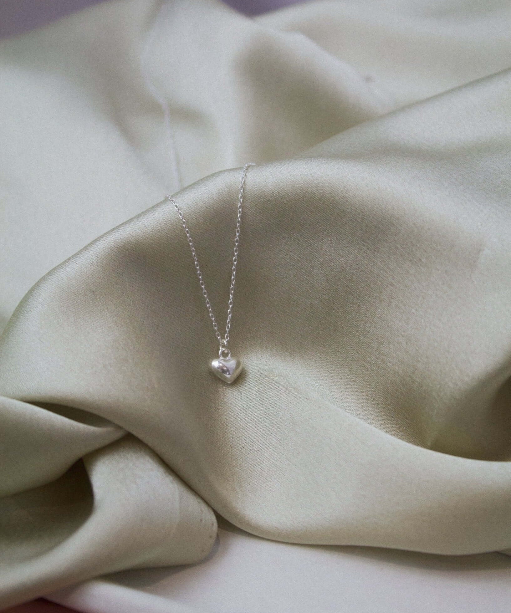 Sterling Silver Solid Heart Necklace - Jewellery Hut