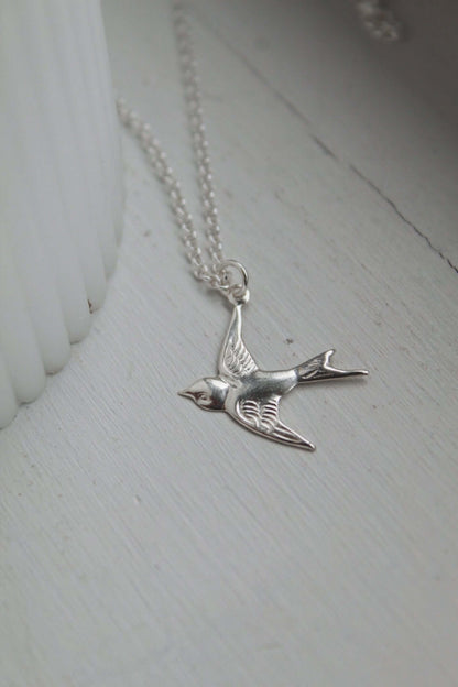 Sterling Silver Swallow Necklace - Jewellery Hut