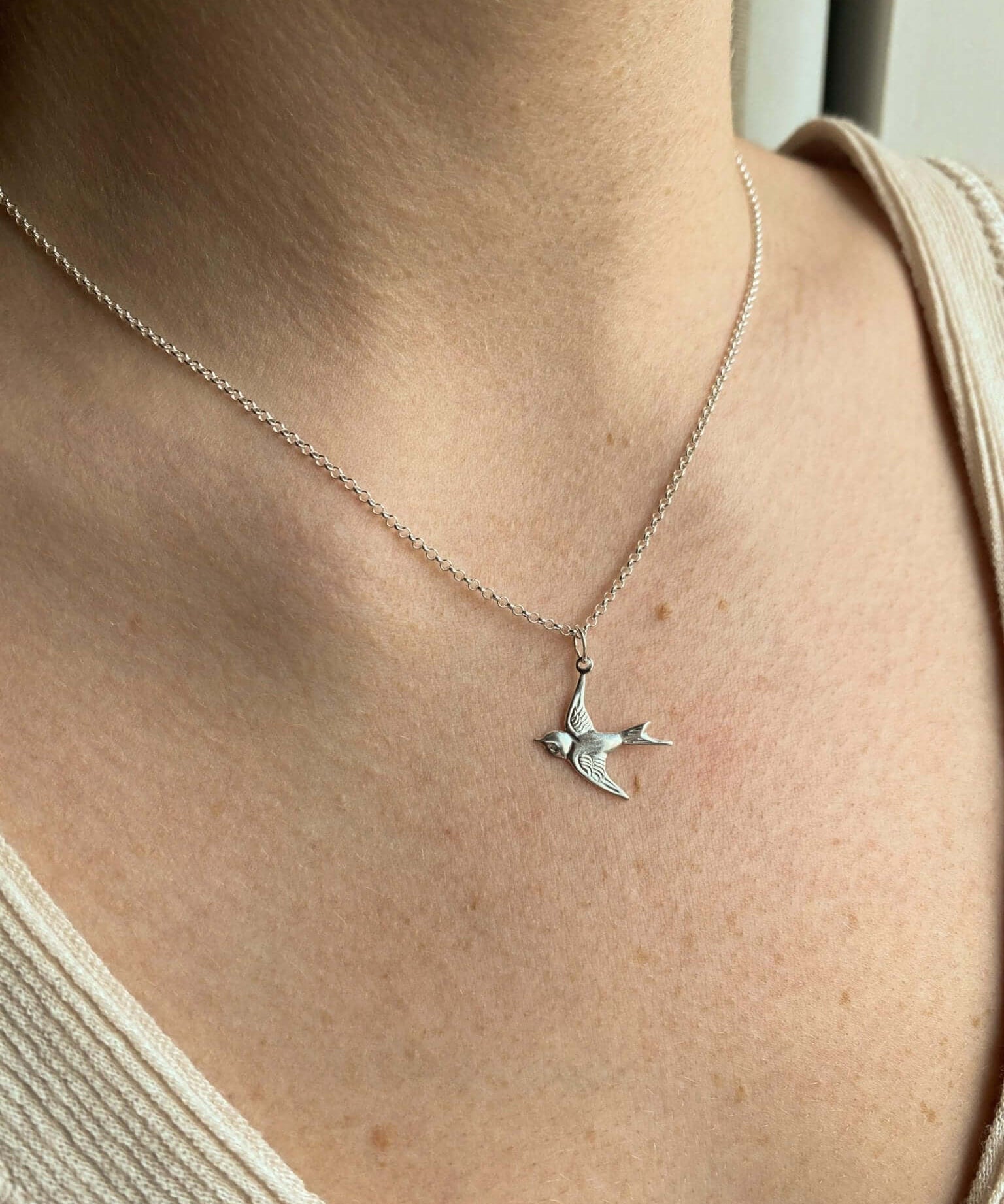 Sterling Silver Swallow Necklace - Jewellery Hut
