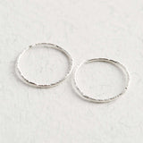 Sterling Silver Textured Hoop Earrings - Jewellery Hut