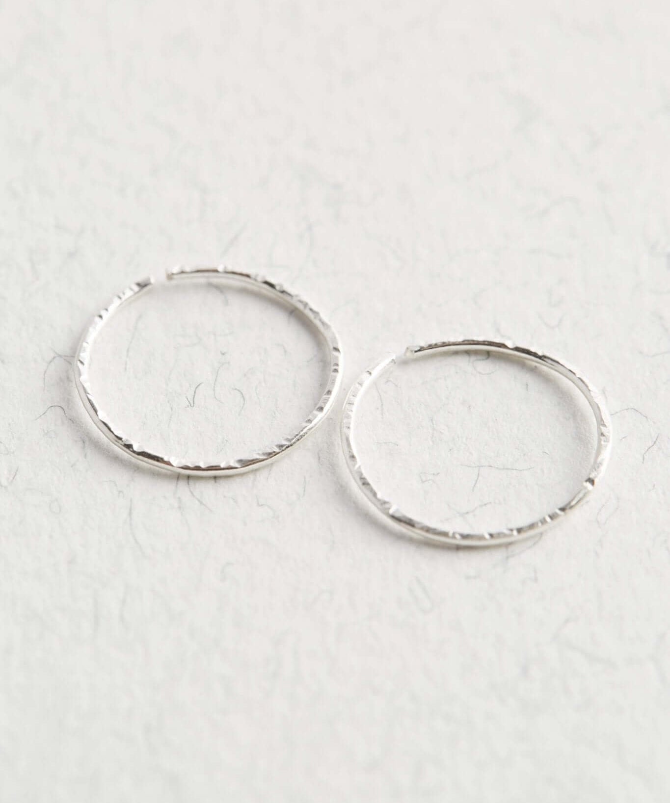 Sterling Silver Textured Hoop Earrings - Jewellery Hut