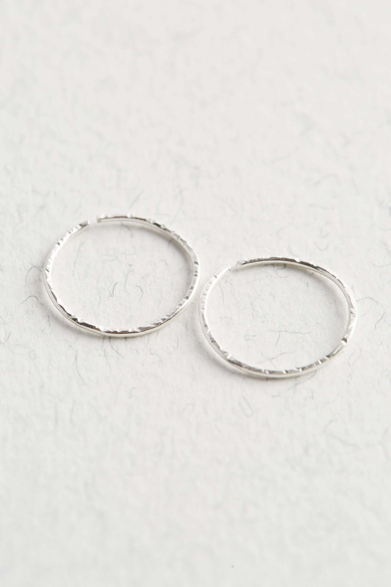 Sterling Silver Textured Hoop Earrings - Jewellery Hut