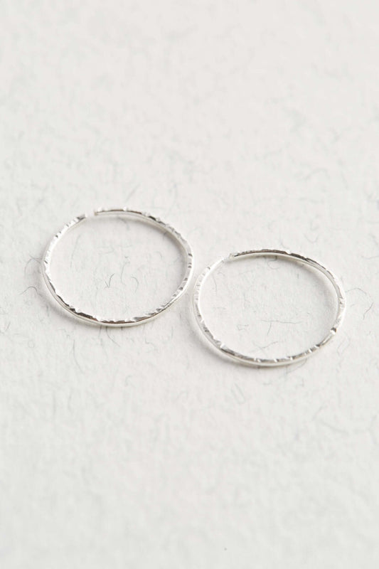 Sterling Silver Textured Hoop Earrings - Jewellery Hut