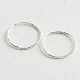 Sterling Silver Textured Hoop Earrings - Jewellery Hut