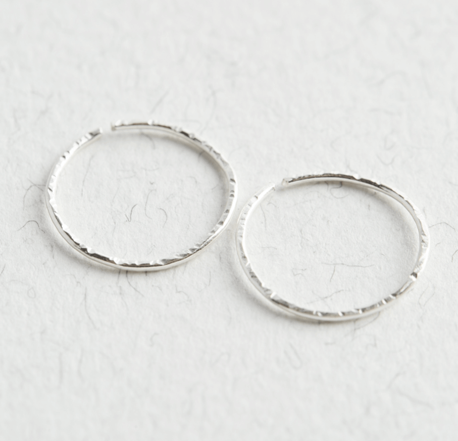 Subtle Hoops Sterling Silver Textured Hoop Earrings – Subtle Hoops – Jewellery Hut