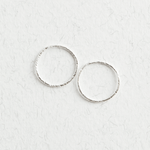 Sterling Silver Textured Hoop Earrings - Jewellery Hut