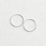 Sterling Silver Textured Hoop Earrings - Jewellery Hut