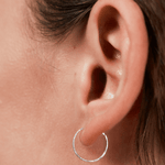 Sterling Silver Textured Hoop Earrings - Jewellery Hut