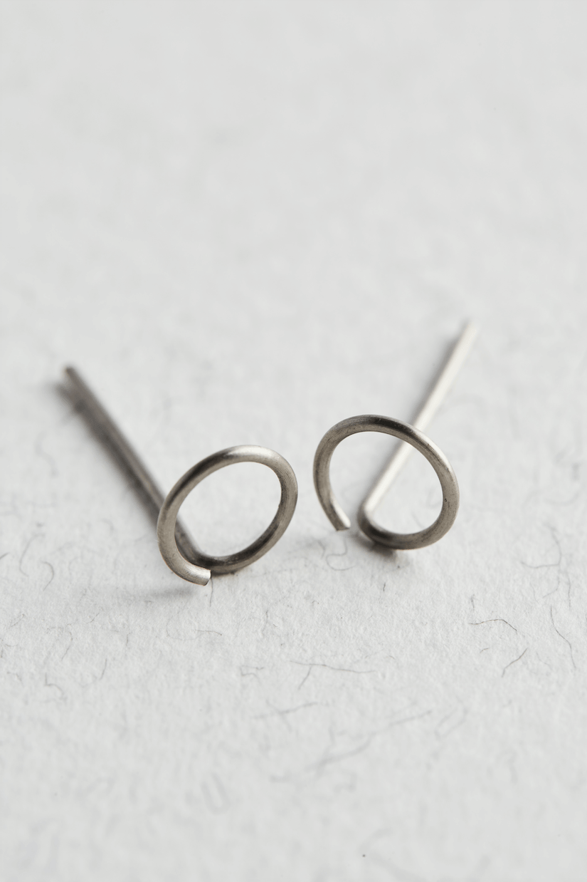 Titanium Circle Stud Earrings - Jewellery Hut